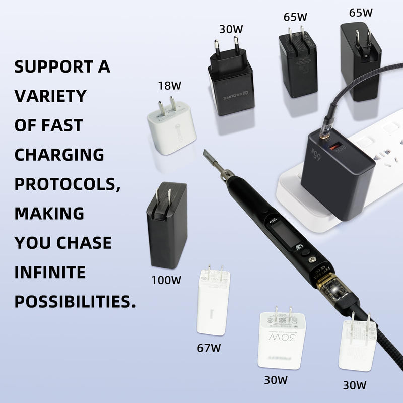 SEQURE S99 Soldering Iron Kit 150W Electric Soldering Iron with 4 Soldering Tips OLED Digital Temp Calibration 50°C-500°C Adjustable Temperature