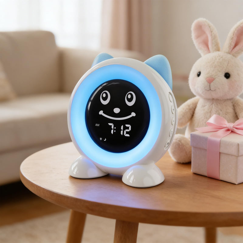 I·CODE OK to Wake Kids Alarm Clock,Toddler Sleep Training Clock with Night Light & Nap Timer for 2-10 Years Old Boys Girls White