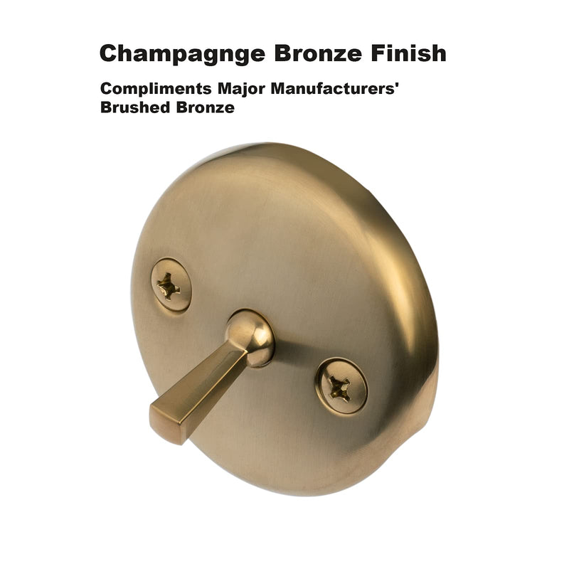 Champagne Bronze Trip Lever Tub Trim Kit Set with Trip Lever Overflow Face Plate, No putty Gasket, Trip Lever Bathtub Drain with Strainer, Overflow and Matching Screws, No putty installation Artiwell Champagne Bronze
