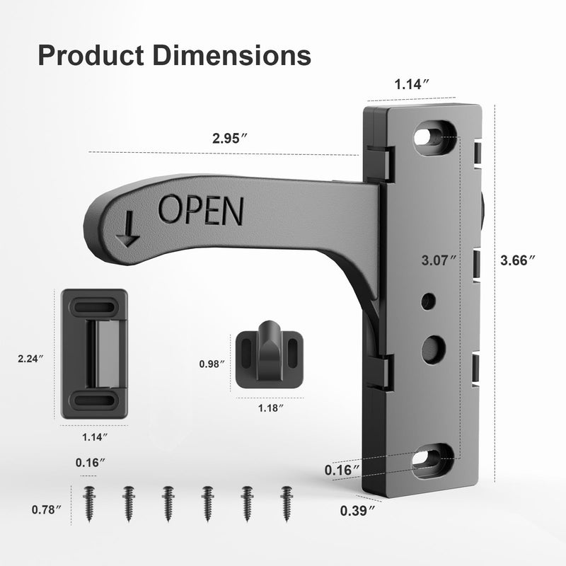 Metal RV Screen Door Latch Right Hand Handle Replacement Kit for Camper, Motorhome, Travel Trailer (Passenger Side)