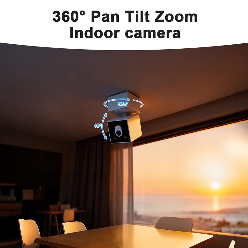 2K Indoor Security Camera, 5G&2.4G WiFi Cameras for Home Security, 360°Pan/Tilt Baby/Dog/Pet Camera, 911 Emergency, 2-Way Talk, AI Descriptive Notification, Color Night Vision, US Based Cloud, 2Pack