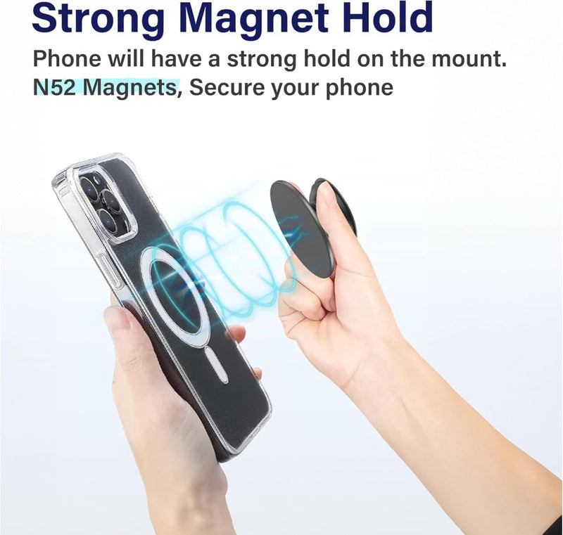 Magnetic Retractable Phone Stand, Phone Grip, Suitable for Round Foldable Phones and Tablet Accessories - Transparent ShinePowder (Magnetic Purple) Magnetic purple