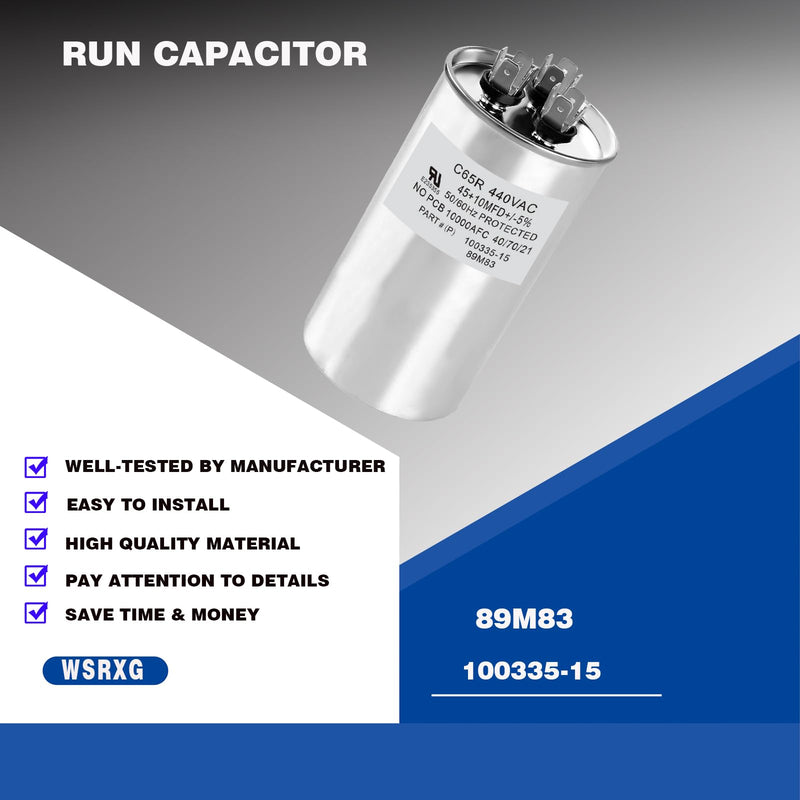 89M83 100335-15 Capacitor 45+10 MFD 440V Round Replacement (60 * 100CM) 60*100CM