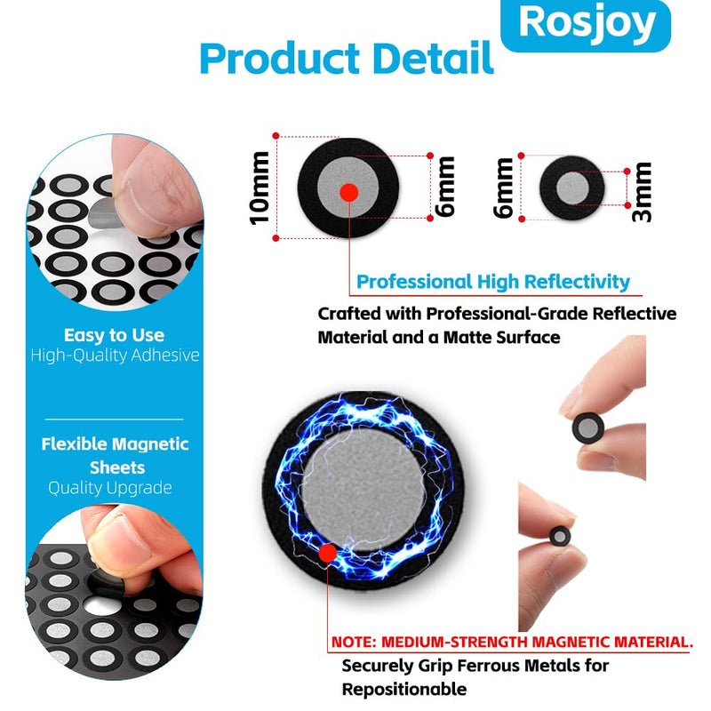 800 Dots 6mm & 3mm 3D Scanning Markers for 3D Scanner | High Precision Tracking & Positioning Dots for 3D Scan, Reusable Magnetic & Stickers Combo(16 Sheets) 6mm&3mm 800