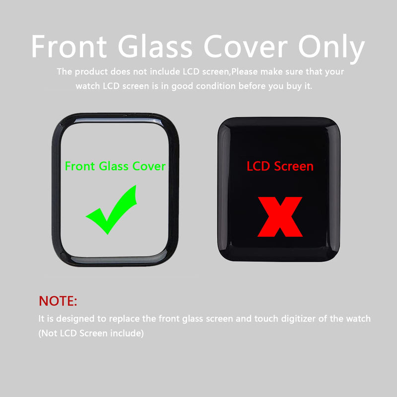 Compatible with Apple Watch 4/5/6/SE/SE2 44mm Screen Replacement Front Lens LED Glass Replacement Repair Kit with Tools and Instructions (No LCD Screen) Series 4/5/6/SE/SE2 44mm