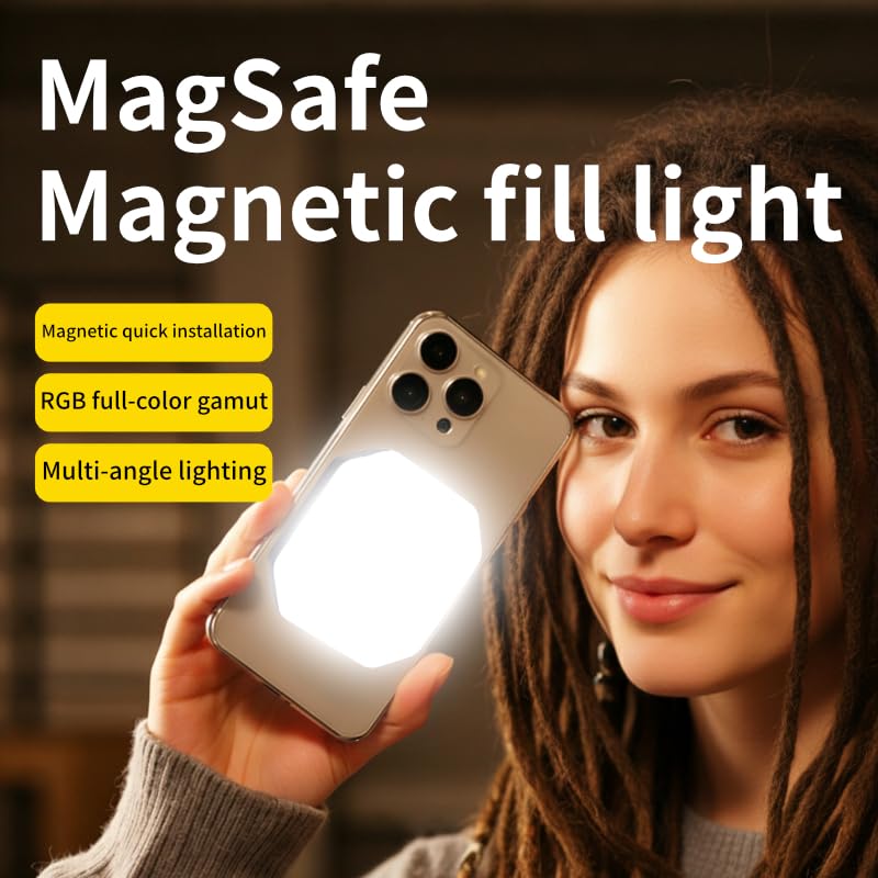 60 LED Portable Selfie Light Video Conference Lighting with Clip & Camera Tripod Adapter Rechargeable 800mAh CRI 97+, 3 Light Modes for Phone iPhone Webcam Laptop Photo Makeup