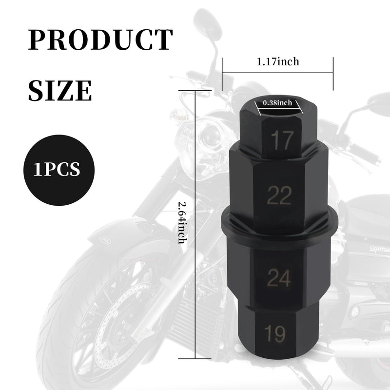Motorcycle Axle Tool,4 in 1 Motorcycle Axle Removal Tool with 17mm 19mm 22mm 24mm Sizes Compatible with BMW Yamaha Buell,Sturdy Motorcycle Accessories Fit for Front Axle Wheels
