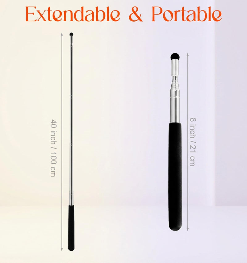 Teacher Stick Pointer, Retractable Stick Lightweight Portable Design | Anti-Slip Grip, Lightweight Portable Design, Classroom Instruction Whiteboard Map Pointing Office Presentation Speech Guide