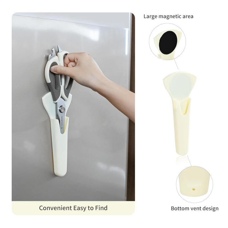 Kitchen Shears Heavy Duty Kitchen Scissors with Magnetic Sheath Holder, Dishwasher Safe Scissor, All Purpose 9-inch Scissors, Detachable, Serrated Blades, Bottle Opener function included (2 Pack) 2