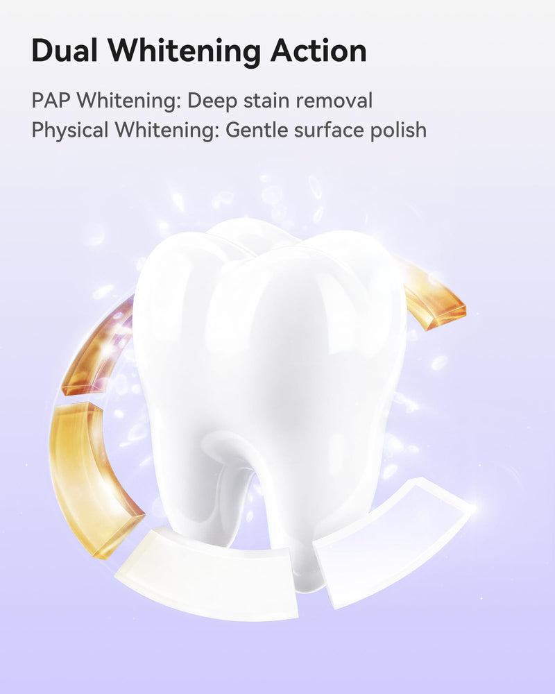Pap Teeth Whitening Toothpaste, Hydroxyapatite Enamel Repair for Sensitive Teeth & Gums, Fluoride-Free, 28 Days Brightening, Flower Mint, 2.6oz (Pack of 4)