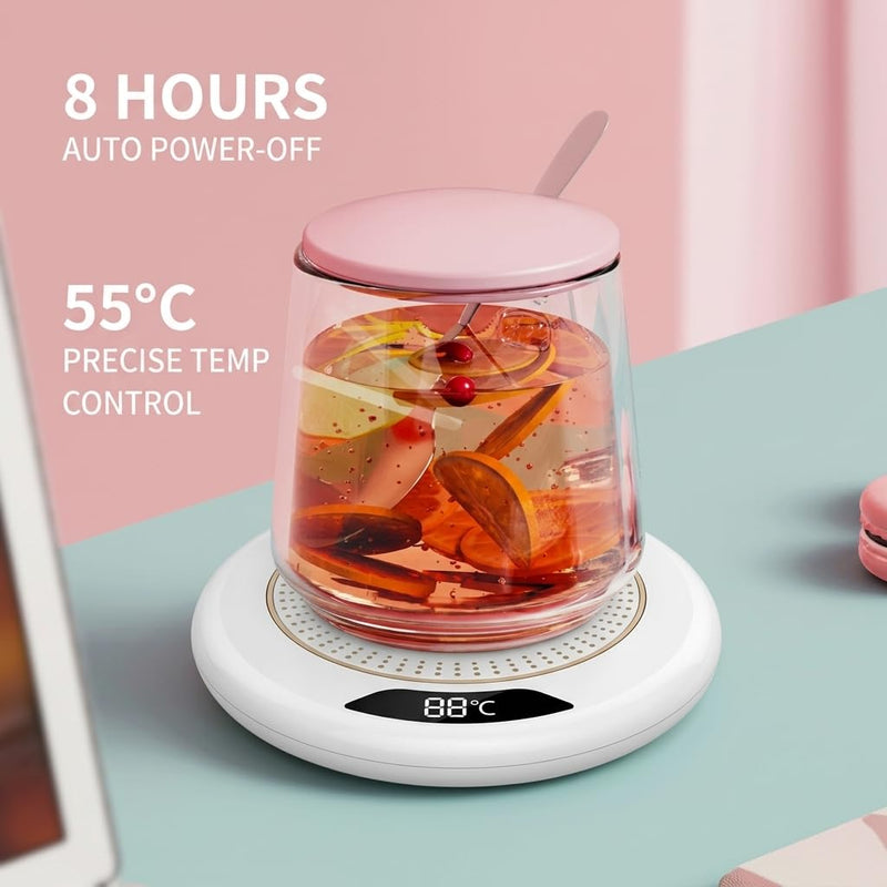 1pc Smart Touch Heating Cup Mat Speed Control USB Powered Durable Plastic Modern