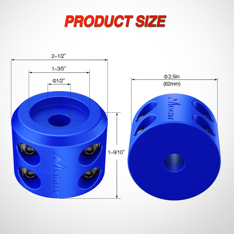 Nilight Winch Stopper for ATV UTV Truck SUV Winch Cable Hook Rubber Stopper Protect Towing Hook Synthetic Rope Winch Accessories Rope Line Saver with Stainless Steel Screws and Nuts Allen Wrenc, Blue 1 PCS