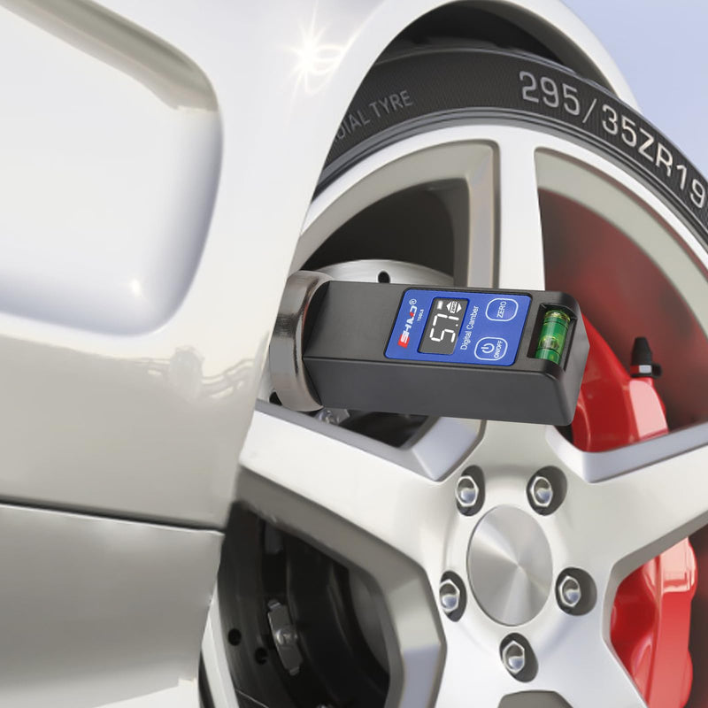 Camber Gauge Digital Wheel Alignment Tool, -90° to +90°, Caster Camber Gauge with Magnet Base, LCD Display & Reset Key