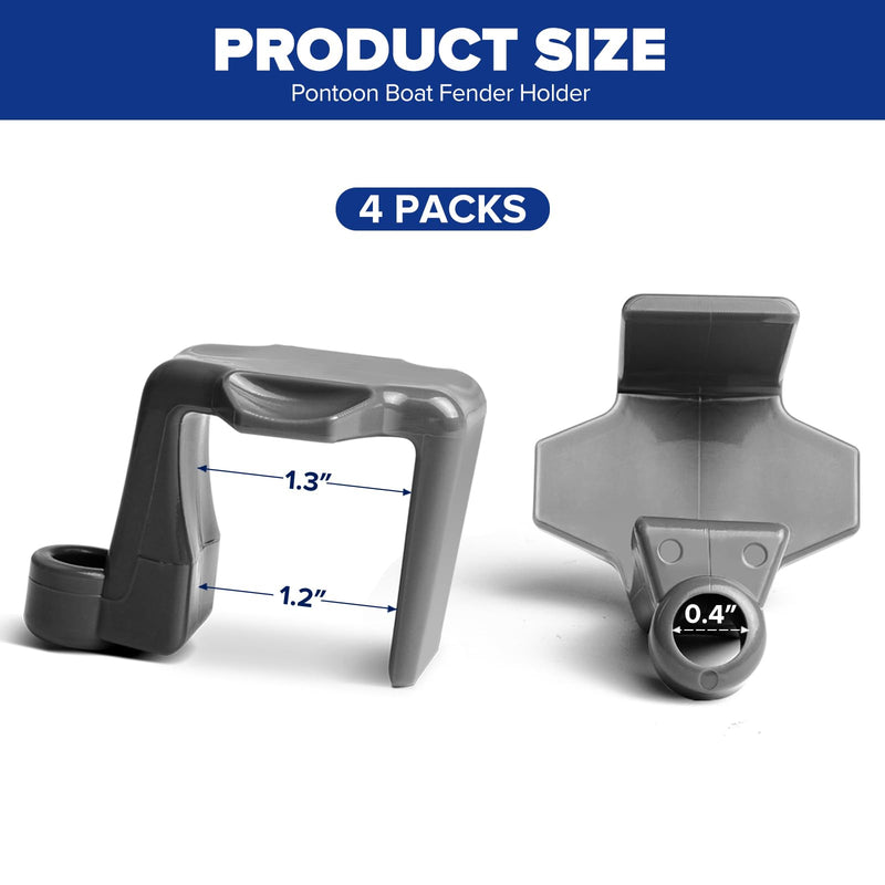 Boat Bumper Clips/Hangers/Adjusters/Cleats for Docking, Suitable for 1 Inch and 1.25 Inch Square Tube, Grey 4