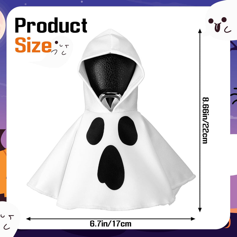 Halloween Car Gear Shift Hoodie Decoration Funny Gear Shift Cover Mini Universal Knob Hoodie Cover for Automotive Car Interior Accessories Gadgets Gift(White,Ghost) black, white Ghost