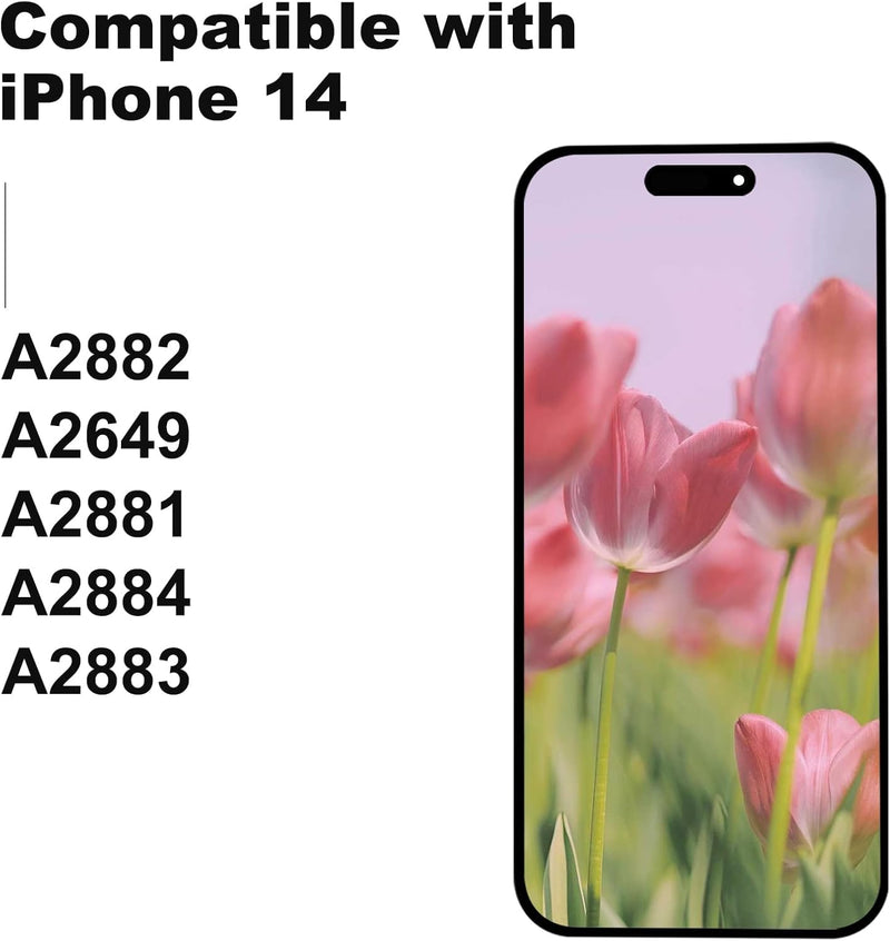for iPhone 14 Screen Replacement 6.1" Soft OLED 3D Touch Display Assembly with Repair