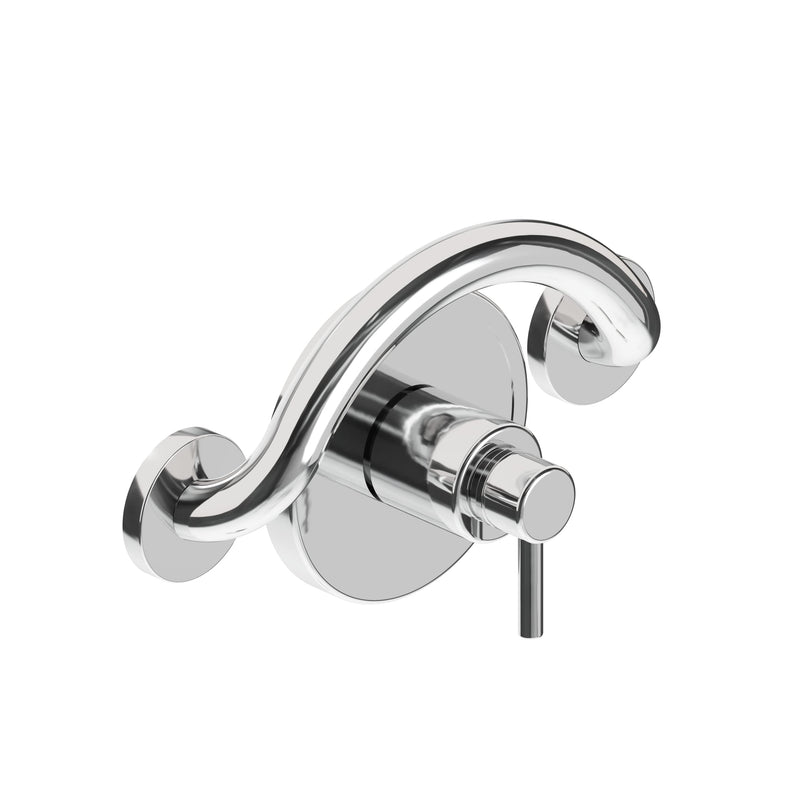 HEALTHCRAFT Plus Crescent Grab Bar 14.3", ADA Bath Safety - Polished Chrome | Curved crescent design, concealed screws, decorative safety bar