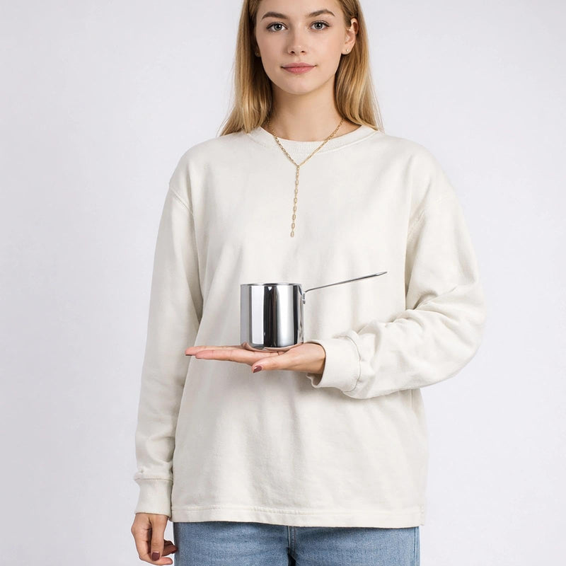 IMEEA 10oz / 300ml Butter Warmer Single-Serve Milk & Sauce Heating Pan 18/10 Tri-Ply Stainless Steel Mini Pot 10 fl oz