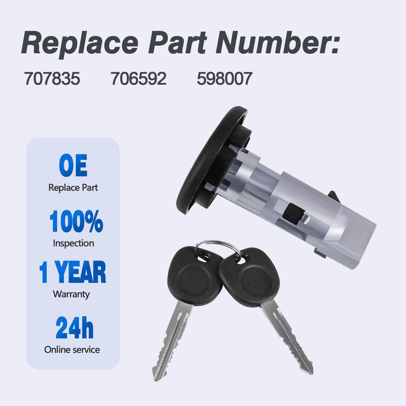 Ignition Switch Lock Cylinder with Front Door Lock Cylinders Fit for 2003-2007 Chevy Silverado Cadillac Escalade GMC Sierra H2 Replaces 707835+598007 x2+706592 x2