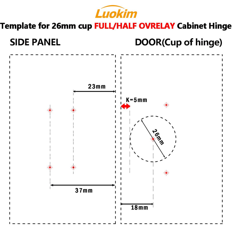 26mm Mini Cup Soft Close Hinge for Thin Door Full Overlay Concealed Cabinet Hinge with Screws Nickel Finish 4 Pcs 4 Pieces