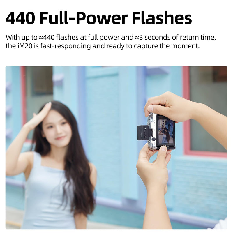 Godox iM20 Mini Flash, GN15 Flash Index, 5 Power Levels, Compact Portable Photography Light
