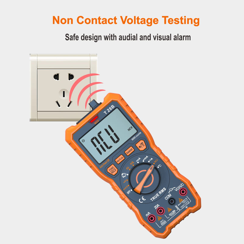 True RMS Digital Multimeter Tester, Auto-Ranging AC DC 20A Ohmmeter 1000V Voltmeter with NCV, Measure Voltage Current Amp Resistance Diode Continuity Duty-Cycle Capacitance Temperature, for Home Auto up to 1000V/20A