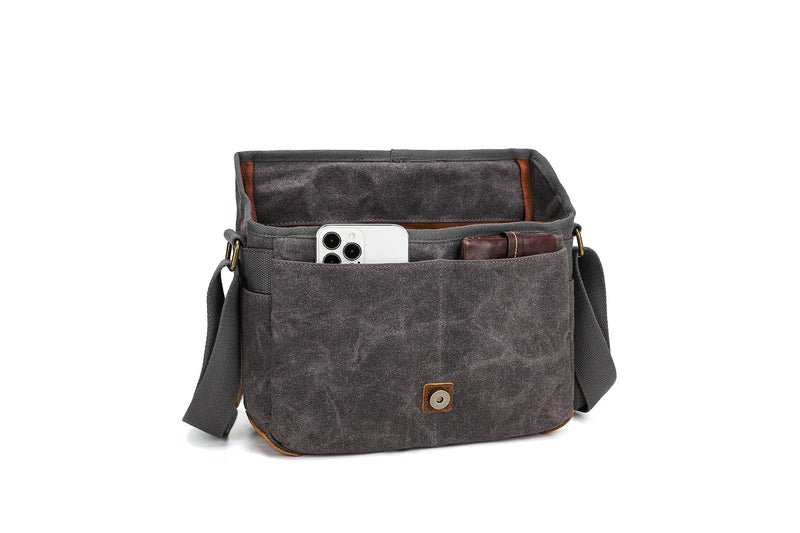 Camera Bag, SLR DSLR Waterproof Canvas Camera Case, Vintage Padded Shoulder Bag for Women and Men (Army Green) Army Green