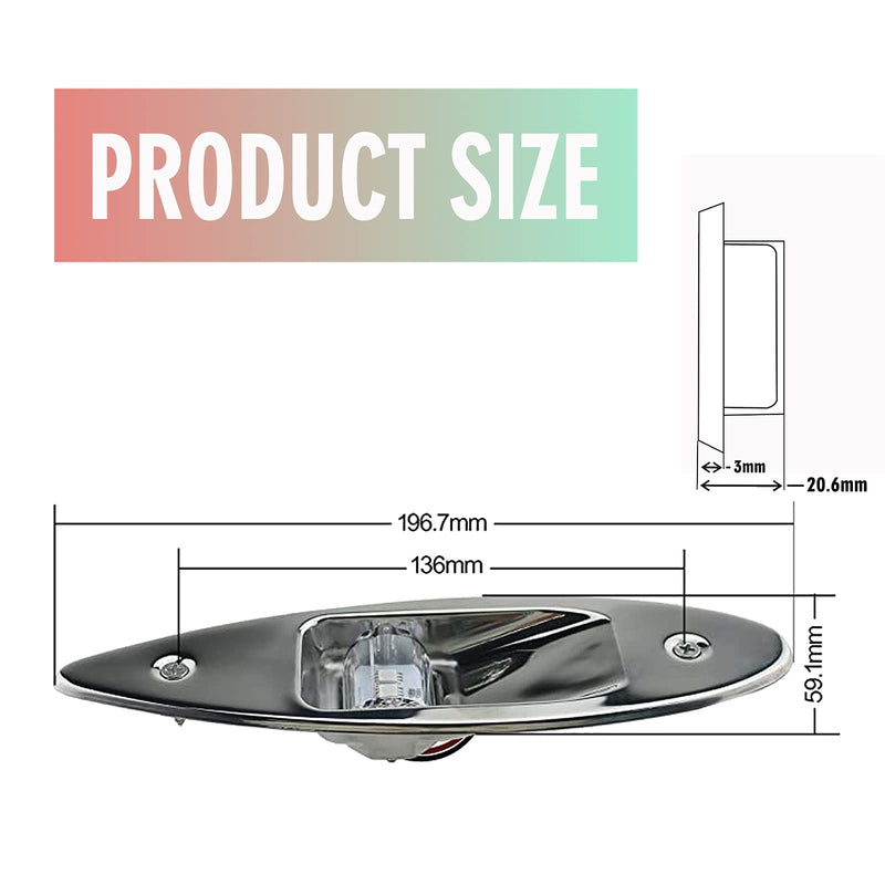 Boat Navigation Lights 1 Pair Bow Light Waterproof Led 12V Stainless Marine Signal Sidelight for Pontoon Skiff Yacht (Red & Green)