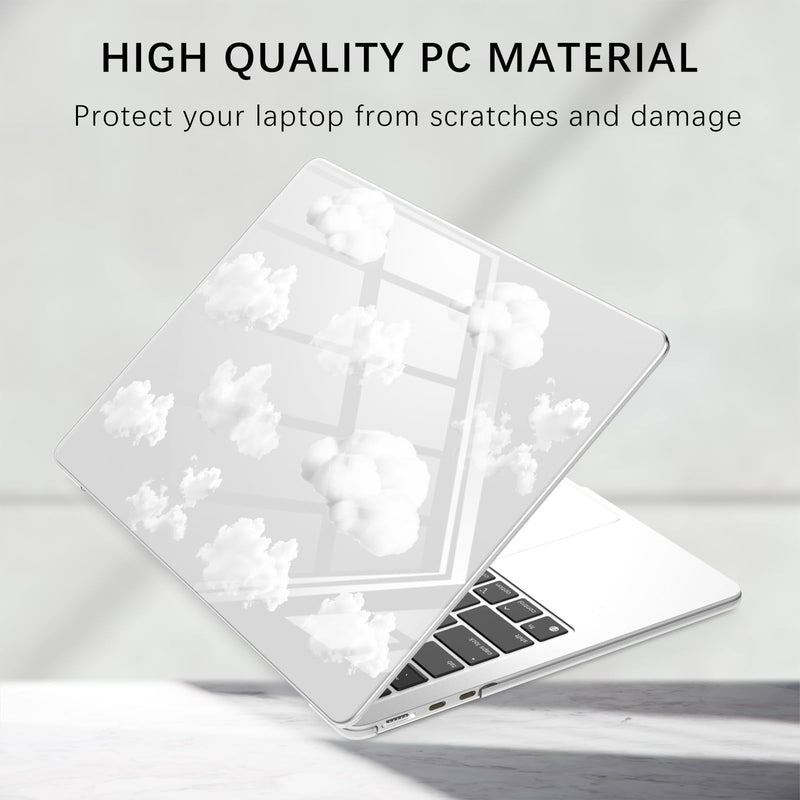 Compatible with MacBook Neo 13 inch Case 2026 Cute Cloud | Release Model A3404 with A18 Pro Chip | Protective Hard Shell Clear Cover for MacBook Neo 13''