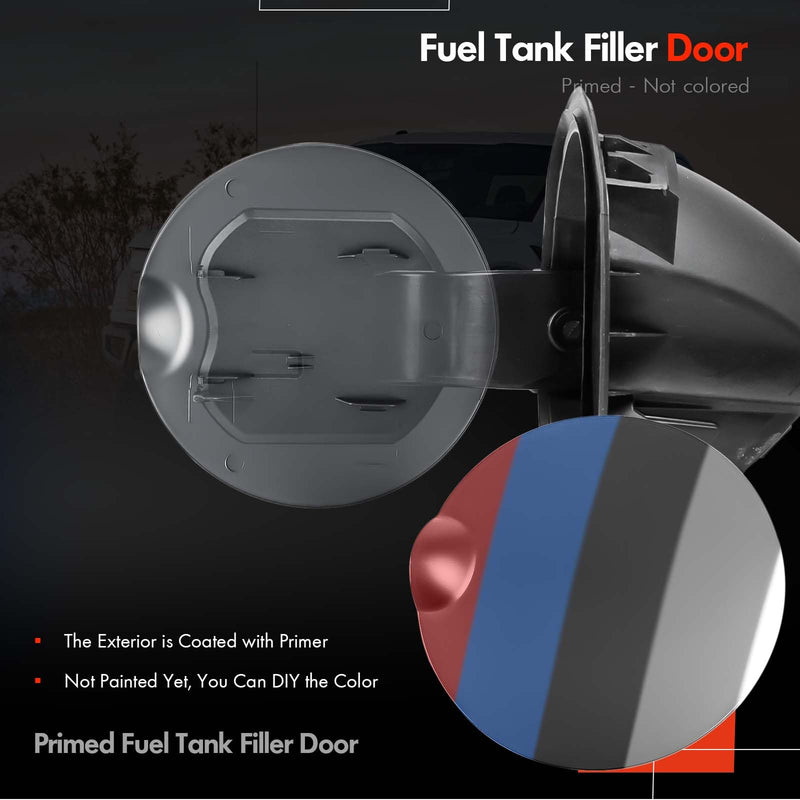 FL3Z-99405A26-BPTM Primed Fuel Filler Door Cover Gas Fuel Tank Cap Fit for Ford F-150 2015-2020, F-150 Raptor 17-25 Replace# FL3Z99405A26BPTM