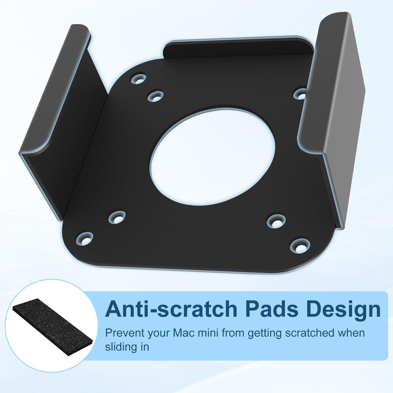 Mount for Mac Mini M4/M4 Pro 2024 VESA/Wall/Under Desk Mount for Mac Mini M4 Metal Mounting Bracket Compatible with Mac Mini M4 Anti-Scratch Monitor Mount Holder for Mac Mini M4 with Remote Holder