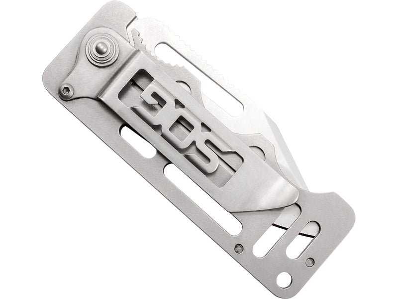 SOG Cash Card Money Clip Pocket Knife- 2.75 Inch Blade EDC Knife with Clip for Pocket, Money or Card Holder, Stainless Steel Handle with Built-In Lanyard Hole (EZ1-CP), Onesize, Satin Polished