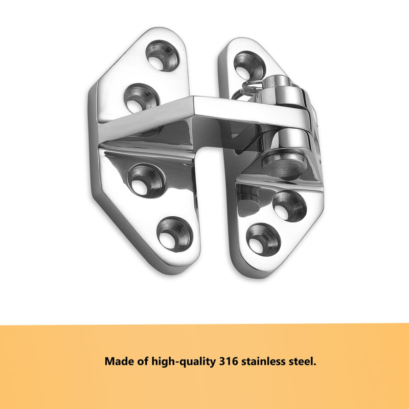 Heavy Duty Long Reach Hinge, Marine Boat Hatch Hinges 316 Stainless Steel, Sturdy Deck Cabinet Door Hinges with Screws (Pack of 2) 2.87 x 2.6"