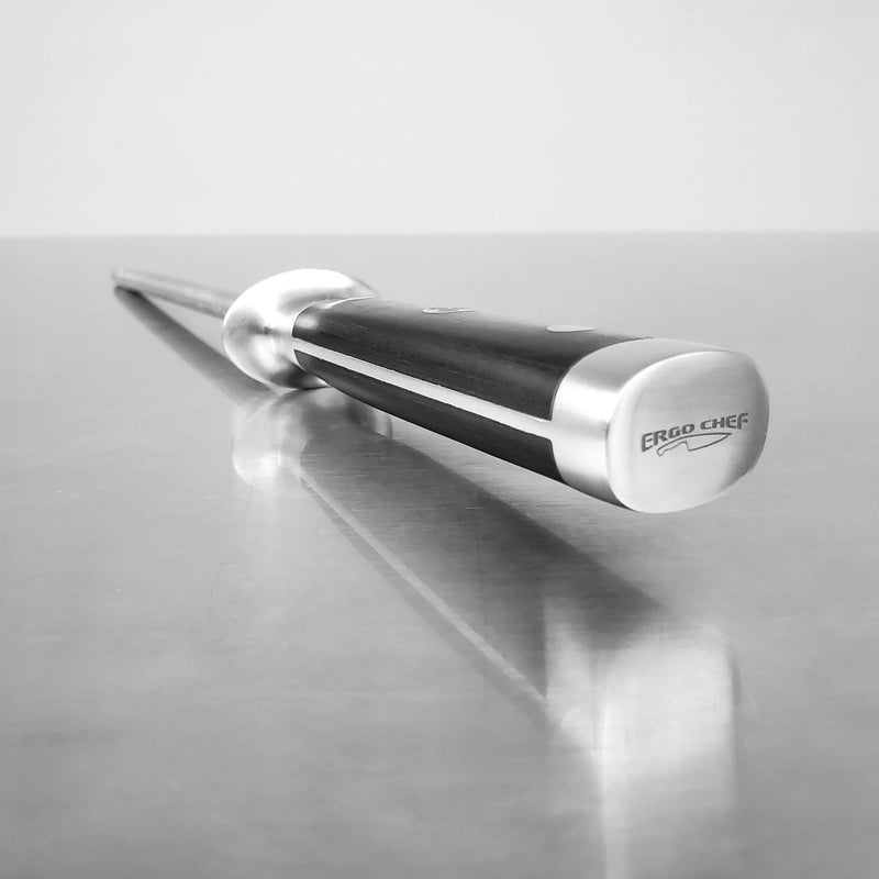 Ergo Chef Pro Series 2.0 Knife Sharpener - 9'' Magnetized Stainless Steel Honing Rod with Black Pakkawood Handle - Ideal for Home and Professional Knife Maintenance