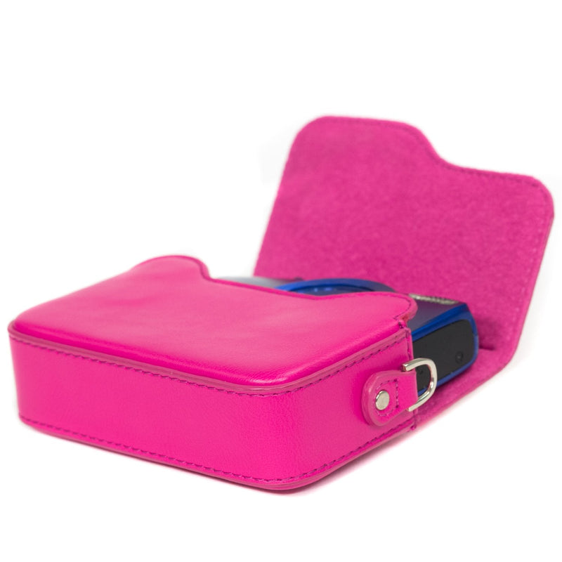 MegaGear Canon PowerShot SX620 HS, ELPH 180, ELPH 360 HS, ELPH 190 is, ELPH 170 is, SX610 HS Leather Camera Case with Strap - Hot Pink - MG1093