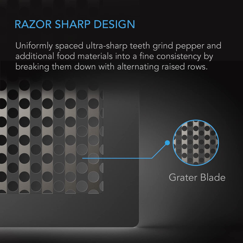 AC Infinity Grinder Card, Black Aluminum Milling Tool with Manual Grater Surface for Pepper, Spices, and Tea