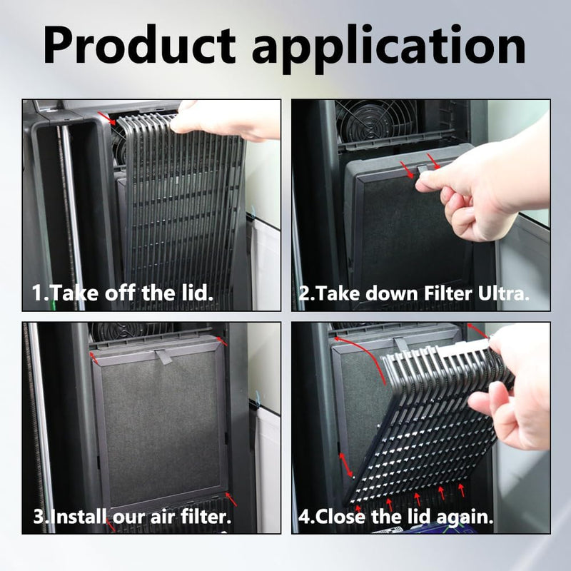 2Pcs H2D/H2S/H2C Air Filter Replacement with HEPA13 & Activated Carbon, 3D Printer Air Filter for Bambu Lab H2D/H2S/H2C, Reduce VOCs, PM2.5, UFP& Odors, Plug-and-Play Upgrade H2 Series Filter(2Pcs )