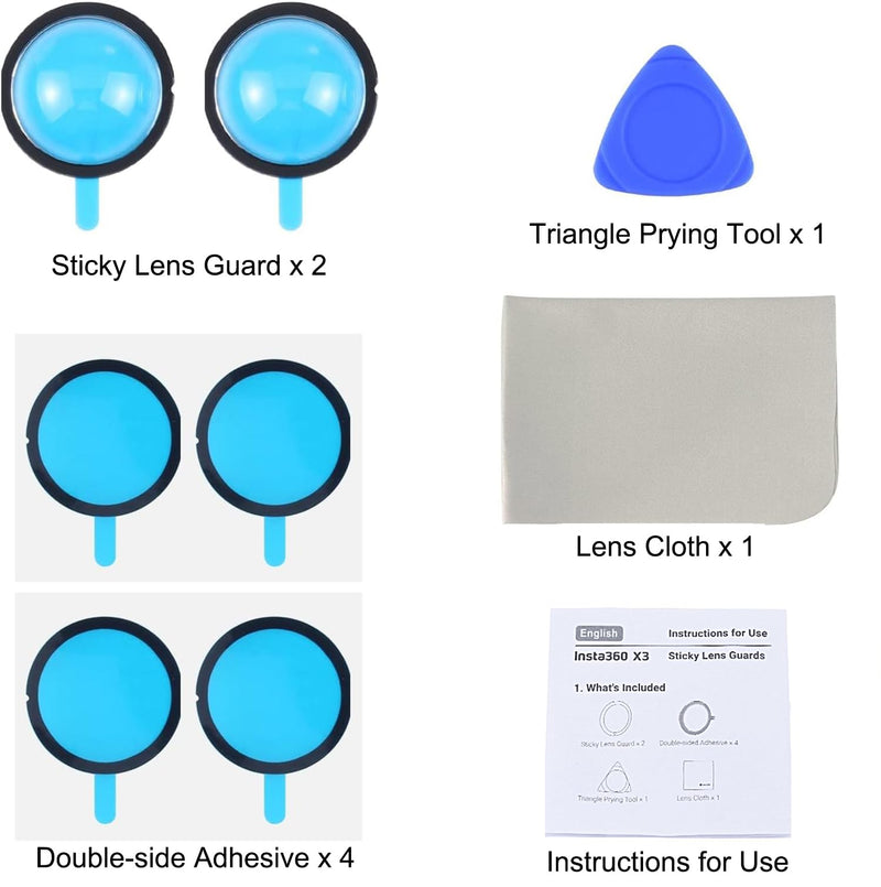 Lens Protector for Insta 360 X3, Dual Lens Guards Protective Case PC Protective Cover Sticky Lens Guards Action Camera Accessories [X3]