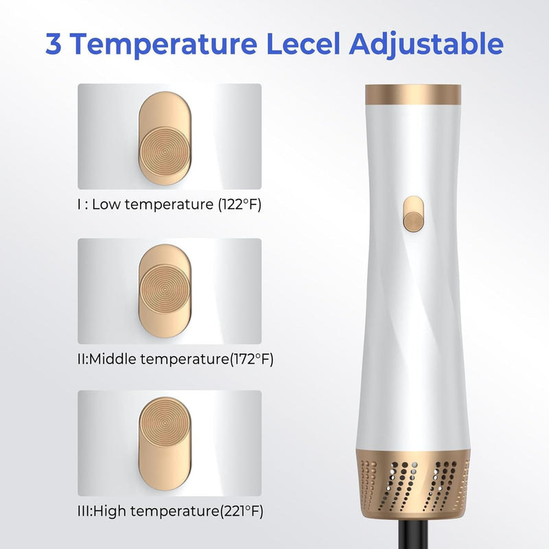  [AUSTRALIA] - Hair Dryer Brush 5 in 1, Blow Dryer Brush Set with Air Curler Wrap Hair Styler, Negative Ionic Blow Dry Brush, Detachable Hair Tool for Curling, Volumizer,Straightener,Drying