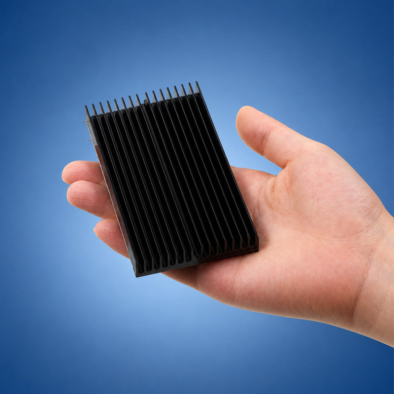 2 PCS Heat Sinks Kit, 100x60x10mm/ 3.94“x2.36“x0.39“ Black Aluminum Heatsink with Thermal Conductive Adhesive Tape, Cooling Heat Sink for Smartphones Routers Hard Drives LED Panel 3D Printer