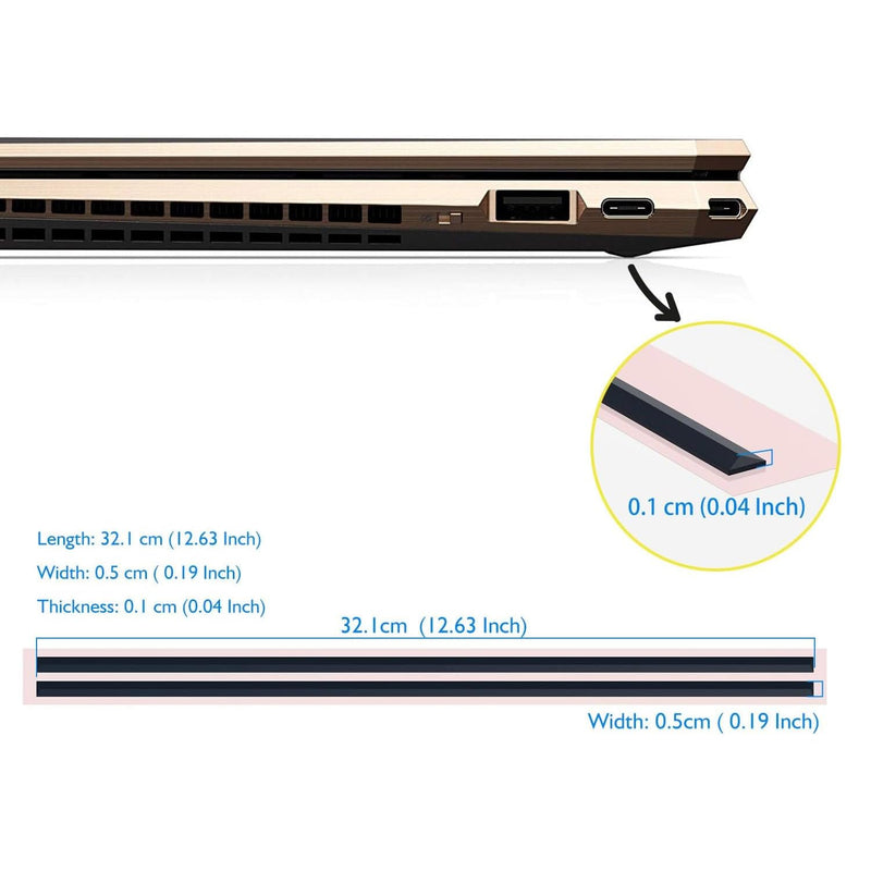 2PCS Replacement Rubber Feet Strips for HP Spectre X360 15-DF 15-EB, 15-df0013dx 15-df0033dx 15-eb0043dx 15-eb0053dx 15t-eb000 TPN-Q213 Series Laptop, New Replacement HP Laptop Rubber Feet, Black