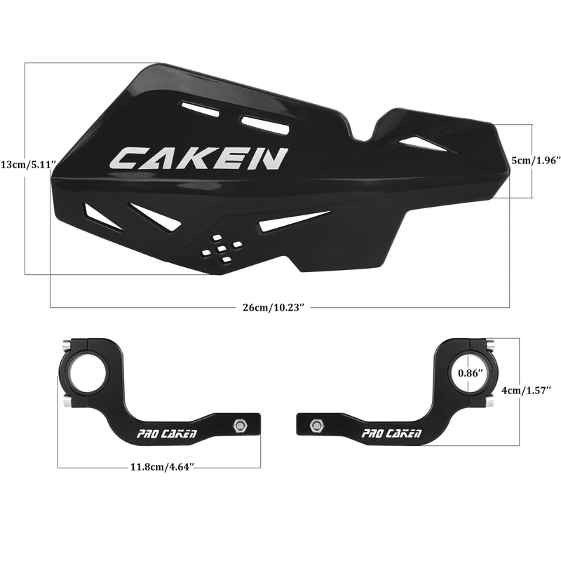 PRO CAKEN Universal 7/8" 22mm and 1 1/8" 28mm Handle Bar Hand Guards CNC Bracket for Dirt Bike Motocross ATV Scooter for CRF KLX KX LTR TRX SX SXF EXC XCW Grizzly Hawk 250 Bicycles-Black Black