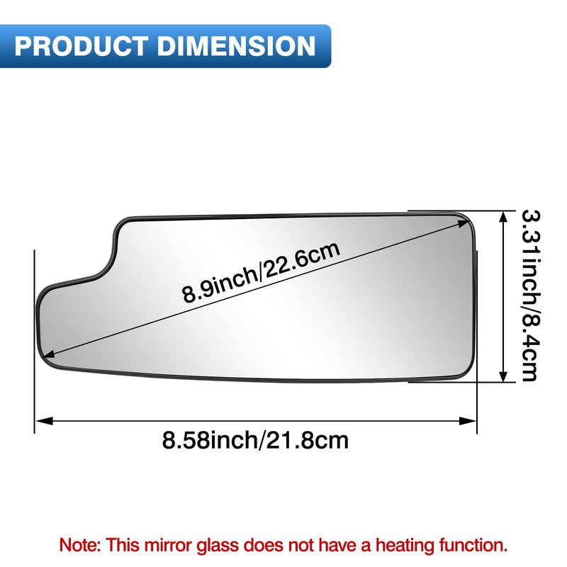 TOP-MAX Driver Left Side Towing Mirror Glass Replacement Fit for 2019 2020 2021 2022 2023 2024 2025 Chevy Silverado GMC Sierra 1500 2500 HD 3500 HD, Convex Lower Mirror Non-Heated with Back Plate Driver Side Non-Heated