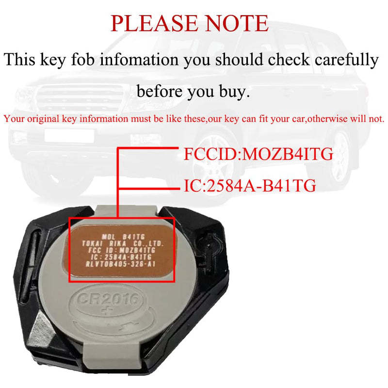 MechanMagic Key Fob Remote Replacement Fits for Toyota Yaris/Scion IQ TC XD (FCC ID:MOZB41TG) 2007 2008 2009 2010 2011 2012 2013 Keyless Entry Remote Control (4D67 Dot Chip)