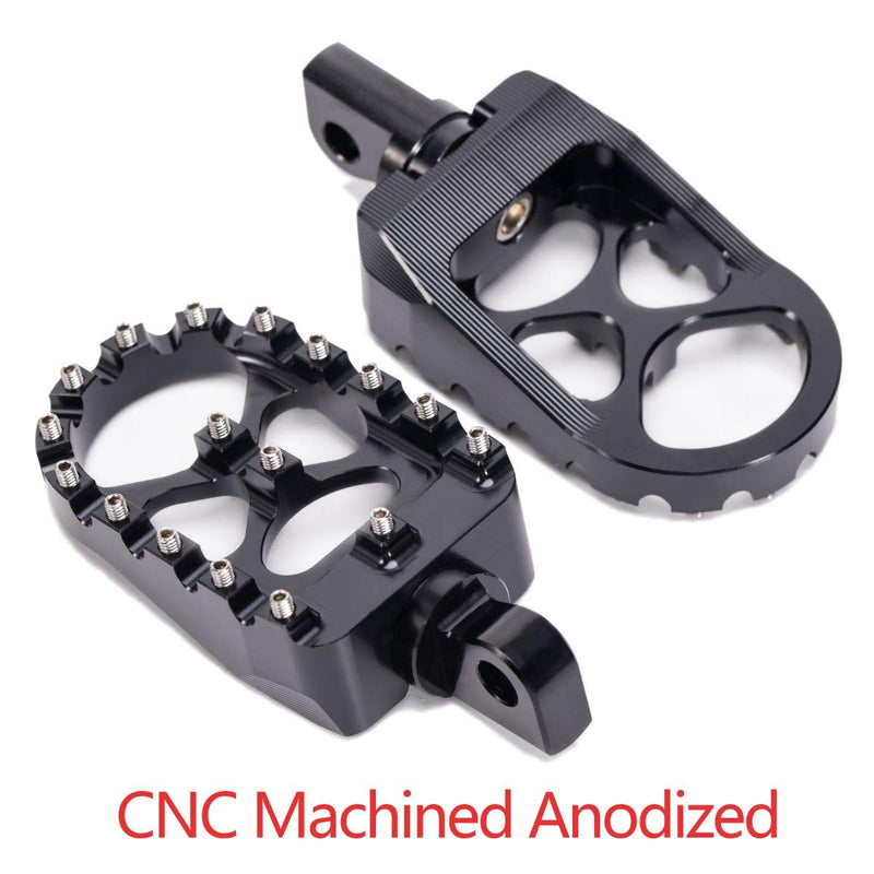 CNC Wide Foot Pegs 360° Roating MX Chopper Bobber Style for harley Dyna Sportster Fatboy Iron 883,Black black