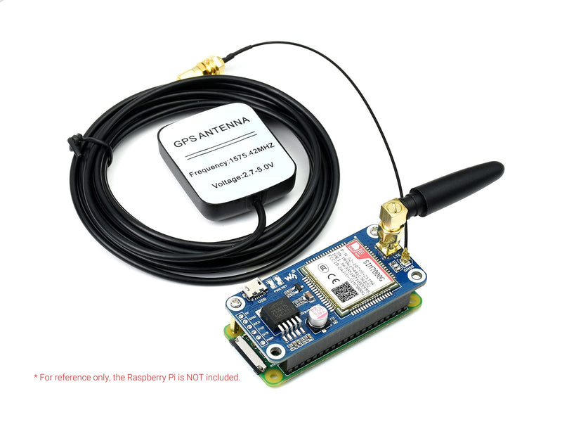 Waveshare SIM7000G NB-IoT/Cat-M/Edge/GPRS HAT, Compatible with Raspberry Pi 5/4B/3B/Zero/Zero W/Zero 2W/Pico/Pico W/Pico WH, GNSS Positioning, Global Band Support