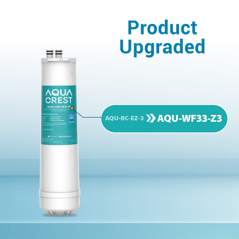 AQUA CREST RC EZ 3 Water Filter, Replacement for Culligan ®RC-EZ-3, US-EZ-3, RC-EZ-1, Brita® USF-201, USF-202, DuPont® Carbon 3000QT Filter, 2K Gallons, 2 Pack