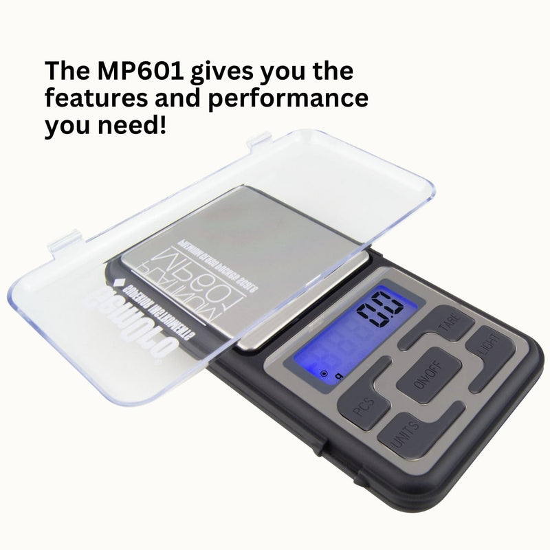 GemOro Platinum MP601 Jewelry Scale | Durable Precise Jewelers Premium Class Pocket Kitchen Scale | Digital Precision Tool | Expert Professional Reading & Accuracy 600g x 0.1g