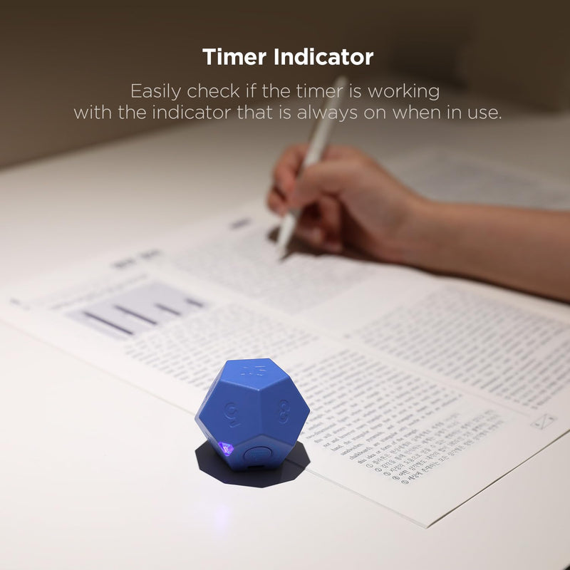 mooas Dodecagon Time Ball Rechargeable Mini Timer (White), 11 Preset Times, Desk & Study Productivity Timer, Sound/Vibrate/Mute, Easy to Use White