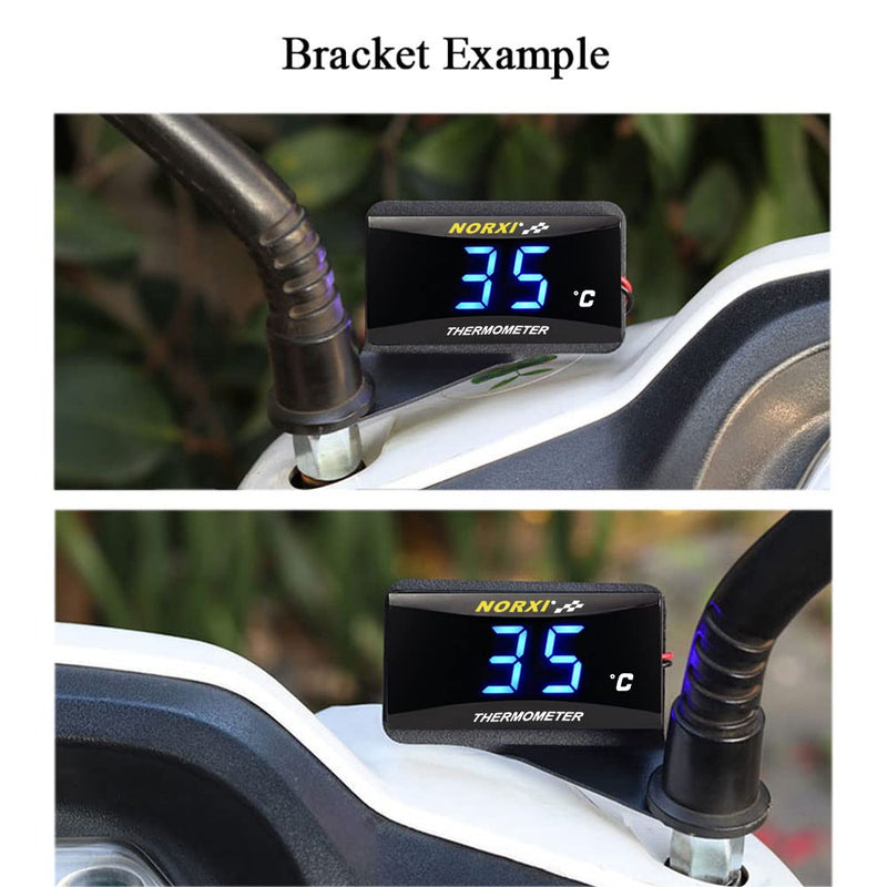 Motorcycle Meter Stand Mirror Hole(M10 Bolt) Water Thermometer Bracket Digital Meter Mounting Bracket (Black, Right Bracket) Black